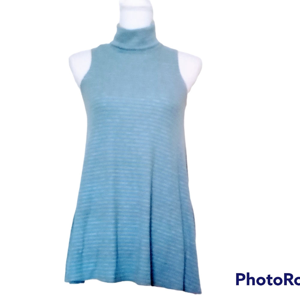Puella Anthropologie Sleeveless Ribbed Turtleneck Swing Tunic Top Size XS